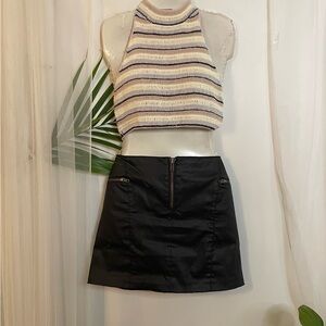 Rebecca Minkoff Black Mini Skirt with Zipper Accents